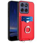 For Motorola Edge 60 Fusion / Edge 60 R20 Ring Card Holder Phone Case(Red)