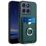 For Motorola Edge 60 Fusion / Edge 60 R20 Ring Card Holder Phone Case(Green)