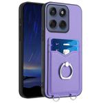 For Motorola Edge 60 Fusion / Edge 60 R20 Ring Card Holder Phone Case(Purple)