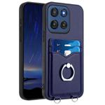 For Motorola Edge 60 Stylus 5G R20 Ring Card Holder Phone Case(Blue)