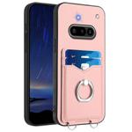 For Nothing Phone 3a R20 Ring Card Holder Phone Case(Pink)