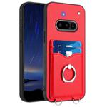 For Nothing Phone 3a R20 Ring Card Holder Phone Case(Red)