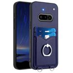 For Nothing Phone 3a R20 Ring Card Holder Phone Case(Blue)