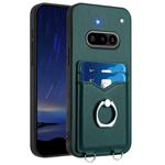 For Nothing Phone 3a R20 Ring Card Holder Phone Case(Green)