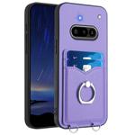 For Nothing Phone 3a R20 Ring Card Holder Phone Case(Purple)
