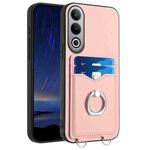 For OnePlus Nord CE4 / OPPO K12 5G R20 Ring Card Holder Phone Case(Pink)
