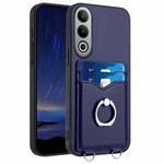 For OnePlus Nord CE4 / OPPO K12 5G R20 Ring Card Holder Phone Case(Blue)