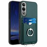 For OnePlus Nord CE4 / OPPO K12 5G R20 Ring Card Holder Phone Case(Green)