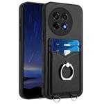 For OnePlus Ace 5 / Ace 5 Pro R20 Ring Card Holder Phone Case(Black)
