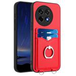 For OnePlus Ace 5 / Ace 5 Pro R20 Ring Card Holder Phone Case(Red)