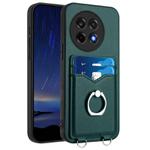 For OnePlus Ace 5 / Ace 5 Pro R20 Ring Card Holder Phone Case(Green)