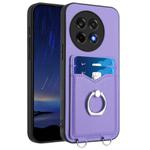 For OnePlus Ace 5 / Ace 5 Pro R20 Ring Card Holder Phone Case(Purple)
