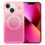 For iPhone 13 Honeycomb Cooling Aromatherapy MagSafe Phone Case(Pink+Rose Red)