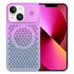 For iPhone 13 Honeycomb Cooling Aromatherapy MagSafe Phone Case(Purple Grey)