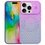 For iPhone 16 Pro Max Gradient Color Honeycomb Aromatherapy MagSafe Phone Case(Purple Grey)