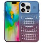 For iPhone 16 Pro Gradient Color Honeycomb Aromatherapy MagSafe Phone Case(Blue Red)