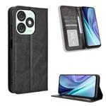 For itel A50 Magnetic Buckle Retro Texture Leather Phone Case(Black)