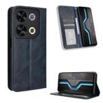 For itel P65 4G Magnetic Buckle Retro Texture Leather Phone Case(Blue)