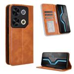 For itel P65 4G Magnetic Buckle Retro Texture Leather Phone Case(Brown)