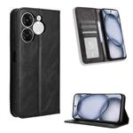 For itel A80 4G Magnetic Buckle Retro Texture Leather Phone Case(Black)