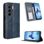 For itel Power 70 Magnetic Buckle Retro Texture Leather Phone Case(Blue)
