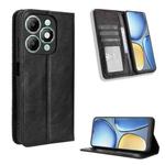 For itel A90 4G Magnetic Buckle Retro Texture Leather Phone Case(Black)