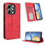 For itel A90 4G Magnetic Buckle Retro Texture Leather Phone Case(Red)
