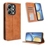 For itel A90 4G Magnetic Buckle Retro Texture Leather Phone Case(Brown)