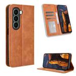 For itel A95 5G Magnetic Buckle Retro Texture Leather Phone Case(Brown)