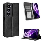 For itel City 100 4G Magnetic Buckle Retro Texture Leather Phone Case(Black)