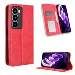 For itel City 100 4G Magnetic Buckle Retro Texture Leather Phone Case(Red)