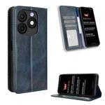 For itel Zeno 10 Magnetic Buckle Retro Texture Leather Phone Case(Blue)