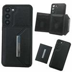 For Samsung Galaxy S22 5G Solid Color Metal Buckle Card Slots Bag Phone Case(Black)