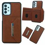 For Samsung Galaxy S20 FE Solid Color Metal Buckle Card Slots Bag Phone Case(Brown)