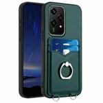 For Honor 200 Lite Global R20 Ring Card Holder Phone Case(Green)