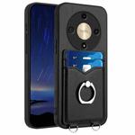 For Honor X9b / Magic6 Lite R20 Ring Card Holder Phone Case(Black)