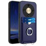 For Honor X9b / Magic6 Lite R20 Ring Card Holder Phone Case(Blue)