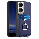 For Honor X7b / Play 8T 5G R20 Ring Card Holder Phone Case(Blue)