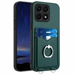 For Honor X8a R20 Ring Card Holder Phone Case(Green)