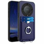 For Honor X9a / Magic5 Lite R20 Ring Card Holder Phone Case(Blue)