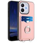 For Honor 400 Lite / X70i R20 Ring Card Holder Phone Case(Pink)