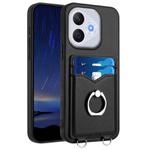 For Honor 400 Lite / X70i R20 Ring Card Holder Phone Case(Black)