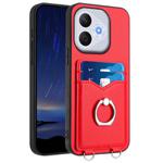 For Honor 400 Lite / X70i R20 Ring Card Holder Phone Case(Red)