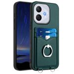 For Honor 400 Lite / X70i R20 Ring Card Holder Phone Case(Green)