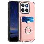 For Honor X8c 4G R20 Ring Card Holder Phone Case(Pink)