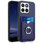 For Honor X8c 4G R20 Ring Card Holder Phone Case(Blue)