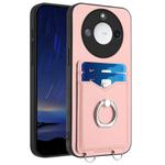 For Honor X60 / X9c Smart R20 Ring Card Holder Phone Case(Pink)
