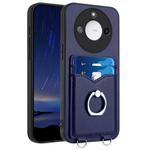 For Honor X60 / X9c Smart R20 Ring Card Holder Phone Case(Blue)