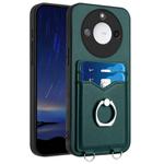 For Honor X60 / X9c Smart R20 Ring Card Holder Phone Case(Green)