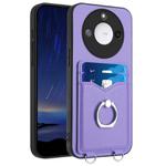 For Honor X60 / X9c Smart R20 Ring Card Holder Phone Case(Purple)